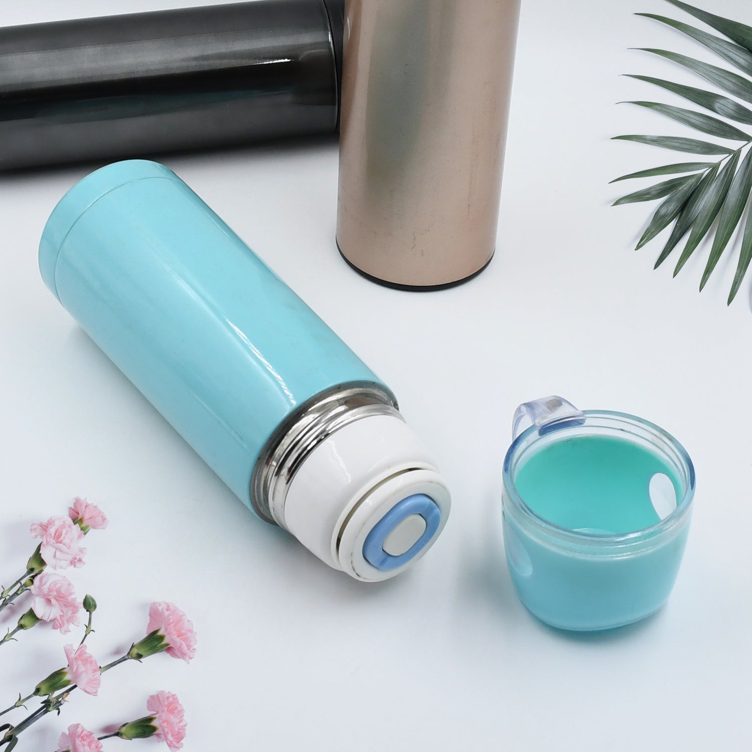 6849 Mix Stainless Steel Double Wall Vacuum Bottle with Cup Lid – Thermos for Hot & Cold Drinks or Food-Thermos for Travel (1pc) DeoDap 6849 Mix Stainless Steel Double Wall Vacuum Bottle with Cup Lid – Thermos for Hot & Cold Drinks or Food-Thermos for Travel (1pc) DeoDap